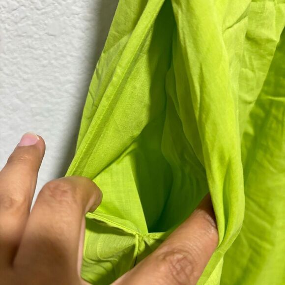 Faithfull The Brand Tergu Maxi Dress Mediu Green Poplin Smocked Adjustable Strap - Picture 7 of 13